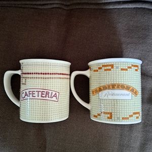 CHALEUR 10 OZ MUGS CHECKERBOARD PATTERN MOSAIC TEXTURED